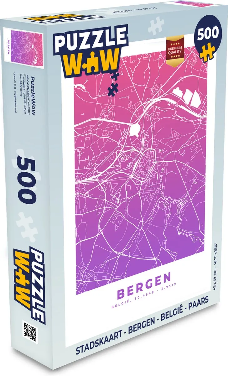 PuzzleWow Bergen België Legpuzzel 500 Stuks - Paars