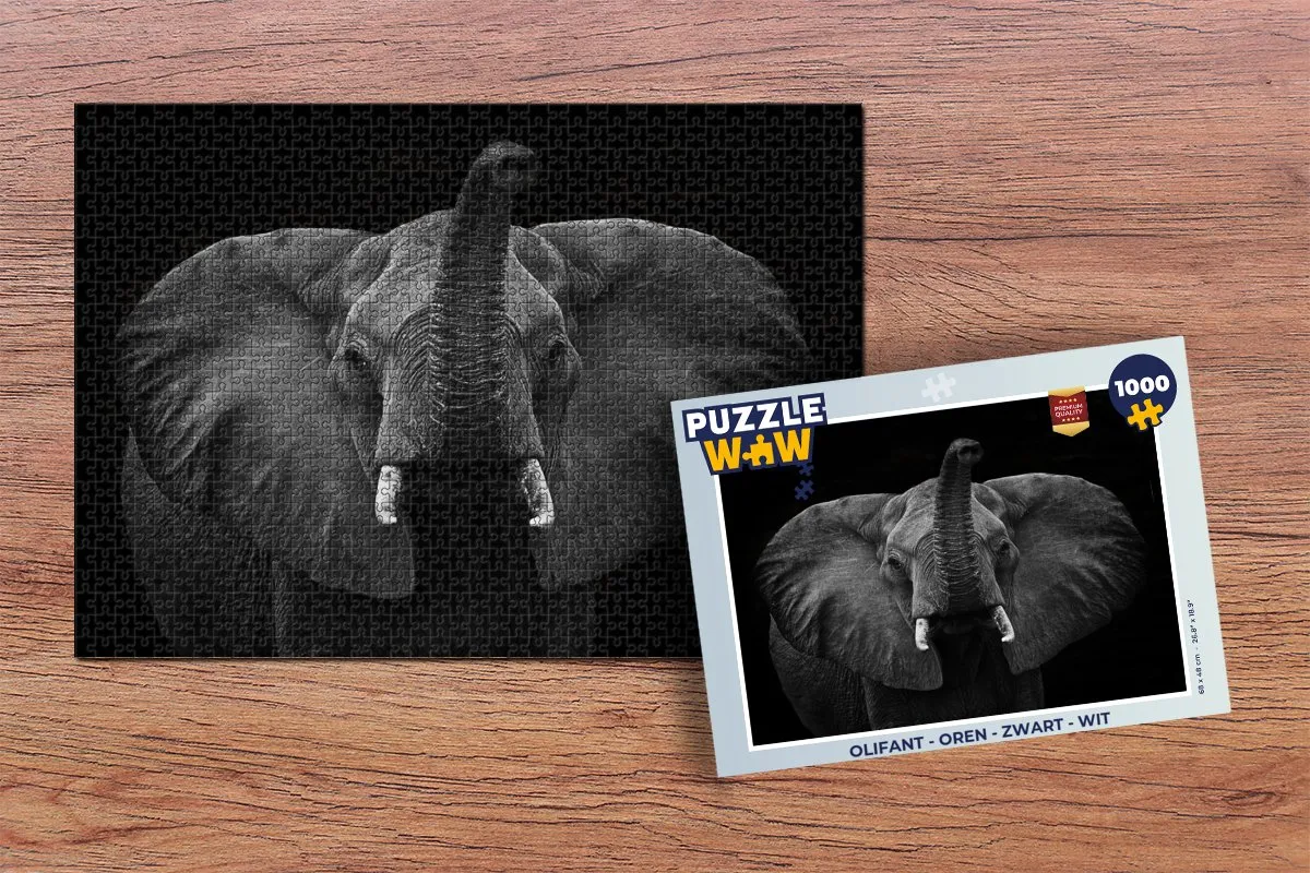 PuzzleWow Olifant Legpuzzel 1000 Stukken - Multicolor