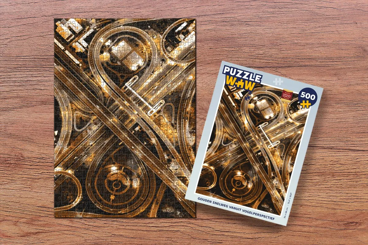 PuzzleWow Snelweg Steden Legpuzzel 500 Stuks - Multicolor