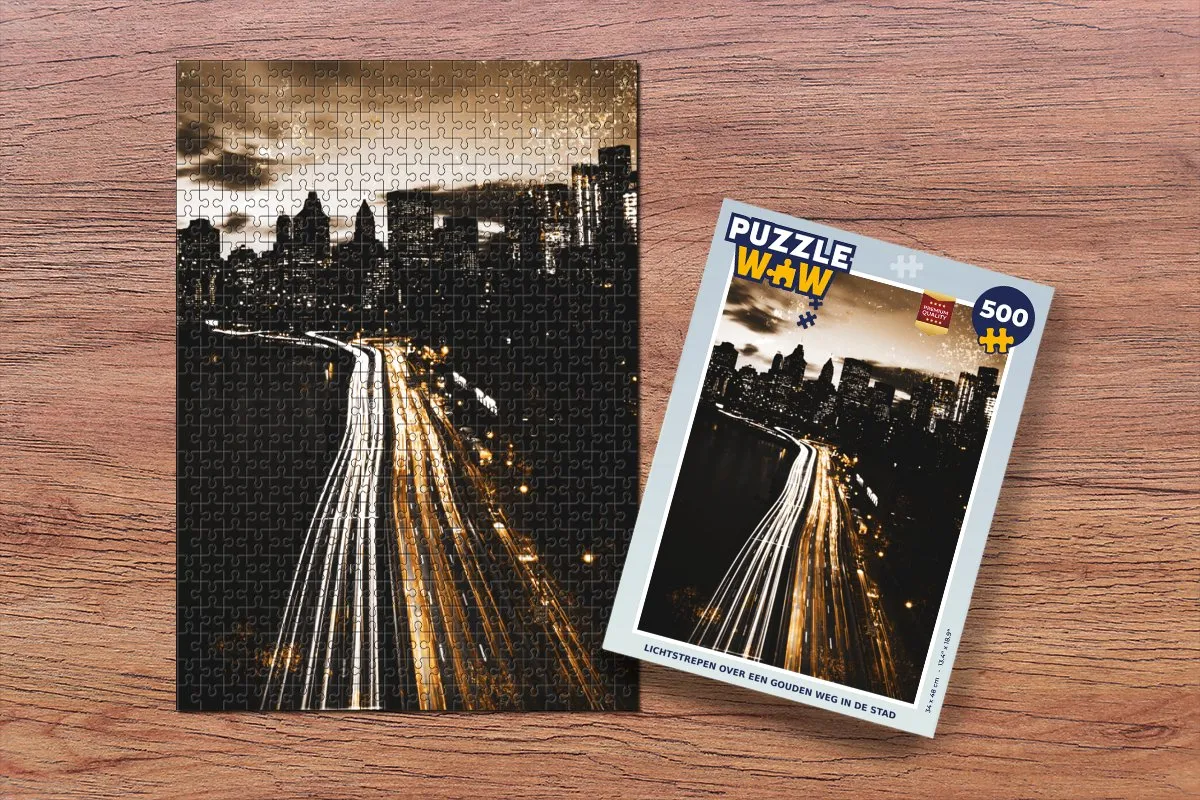 PuzzleWow Snelweg Steden Legpuzzel 500 Stuks - Multicolor