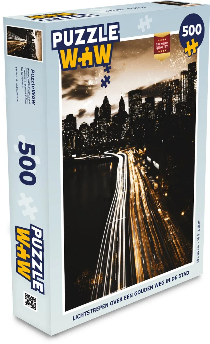 PuzzleWow Snelweg Steden Legpuzzel 500 Stuks