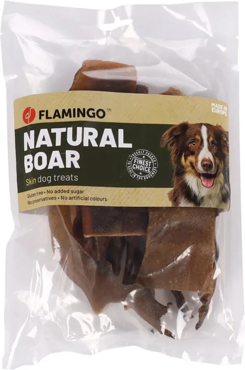Flamingo Nature Everzwijnenhuid Snack Honden 200g