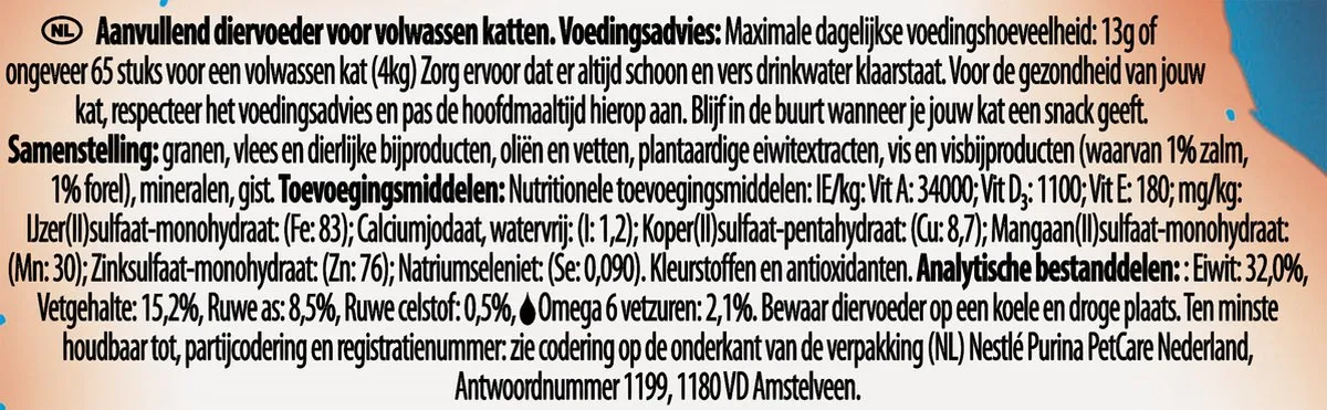 Felix Crispies Kattensnacks Zalm & Forel - 8x45g