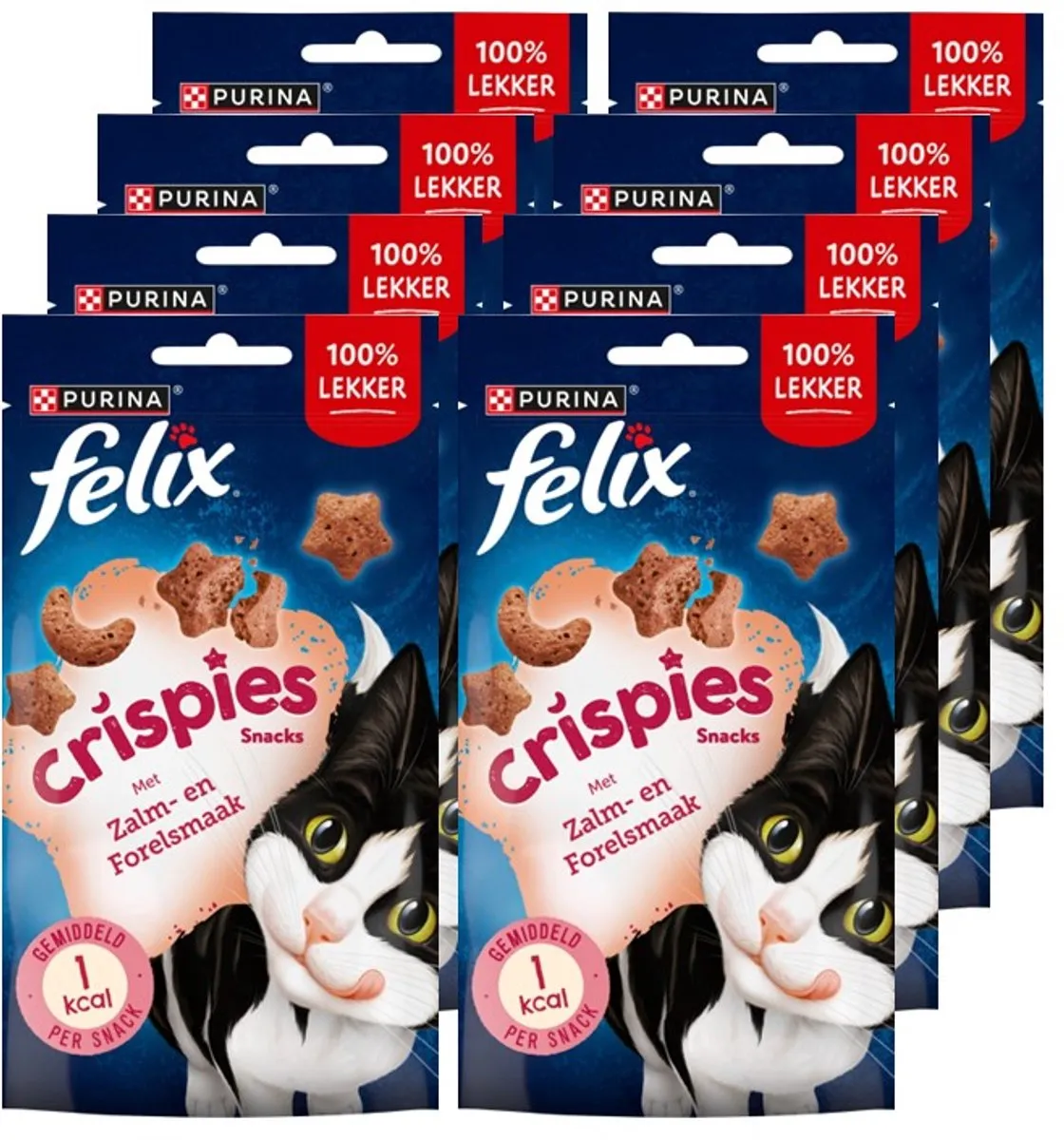 Felix Crispies Kattensnacks Zalm & Forel