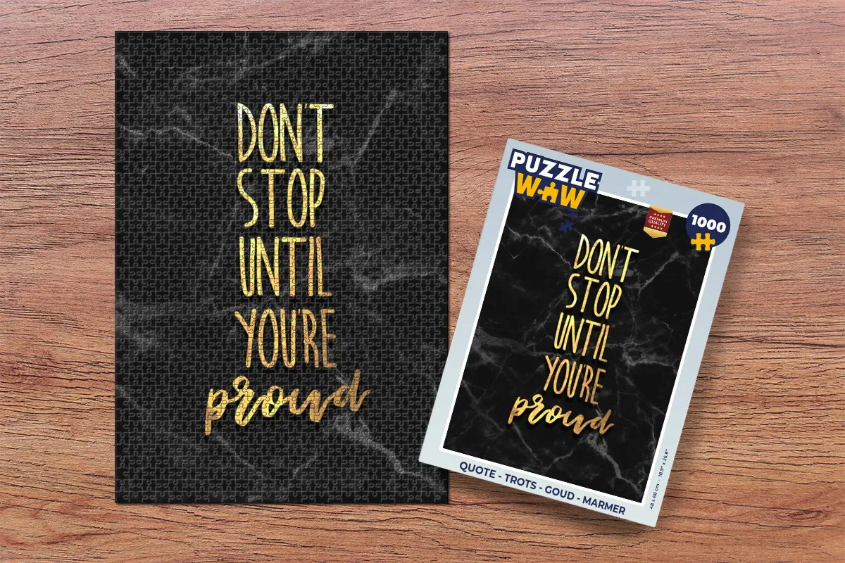 PuzzleWow Quote Trots Marmer Legpuzzel 1000 Stuks - Multicolor