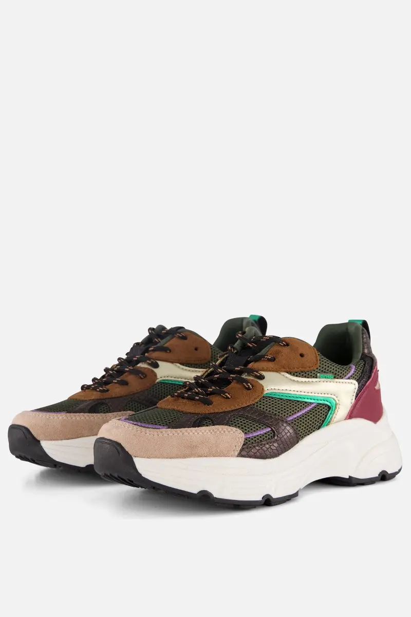 POSH by Poelman Sneakers bruin Synthetisch