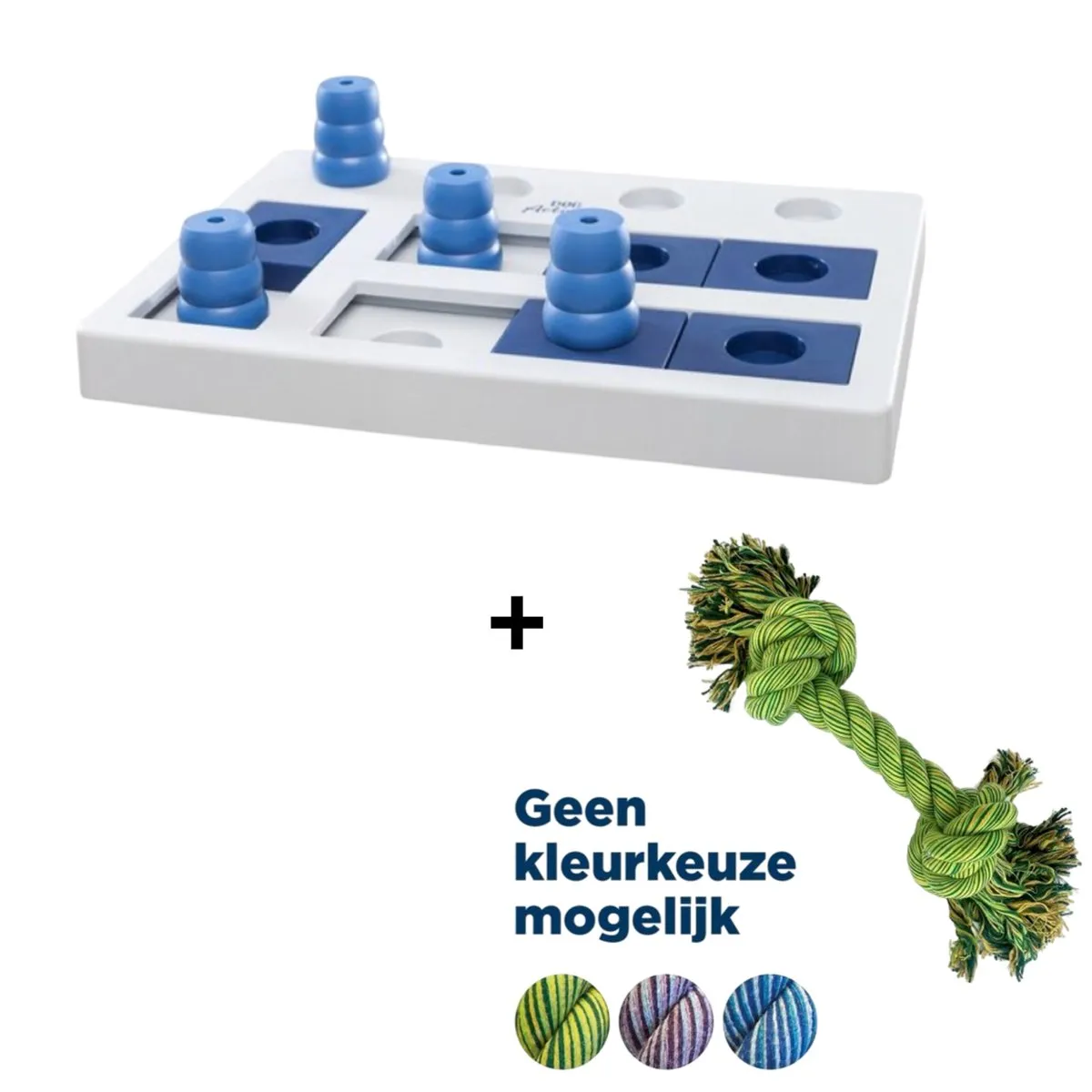 Trixie Dog Activity Chess & Flossin Fun Hondenspel - Blauw/Wit