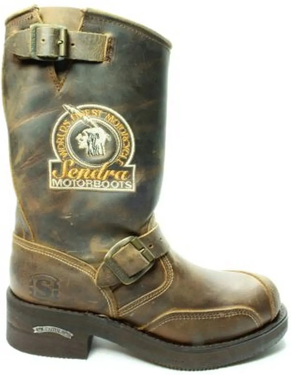 Sendra Boots 3565 Steel Bruin Dames Heren Biker Boots Casual Fashion Motorlaarze