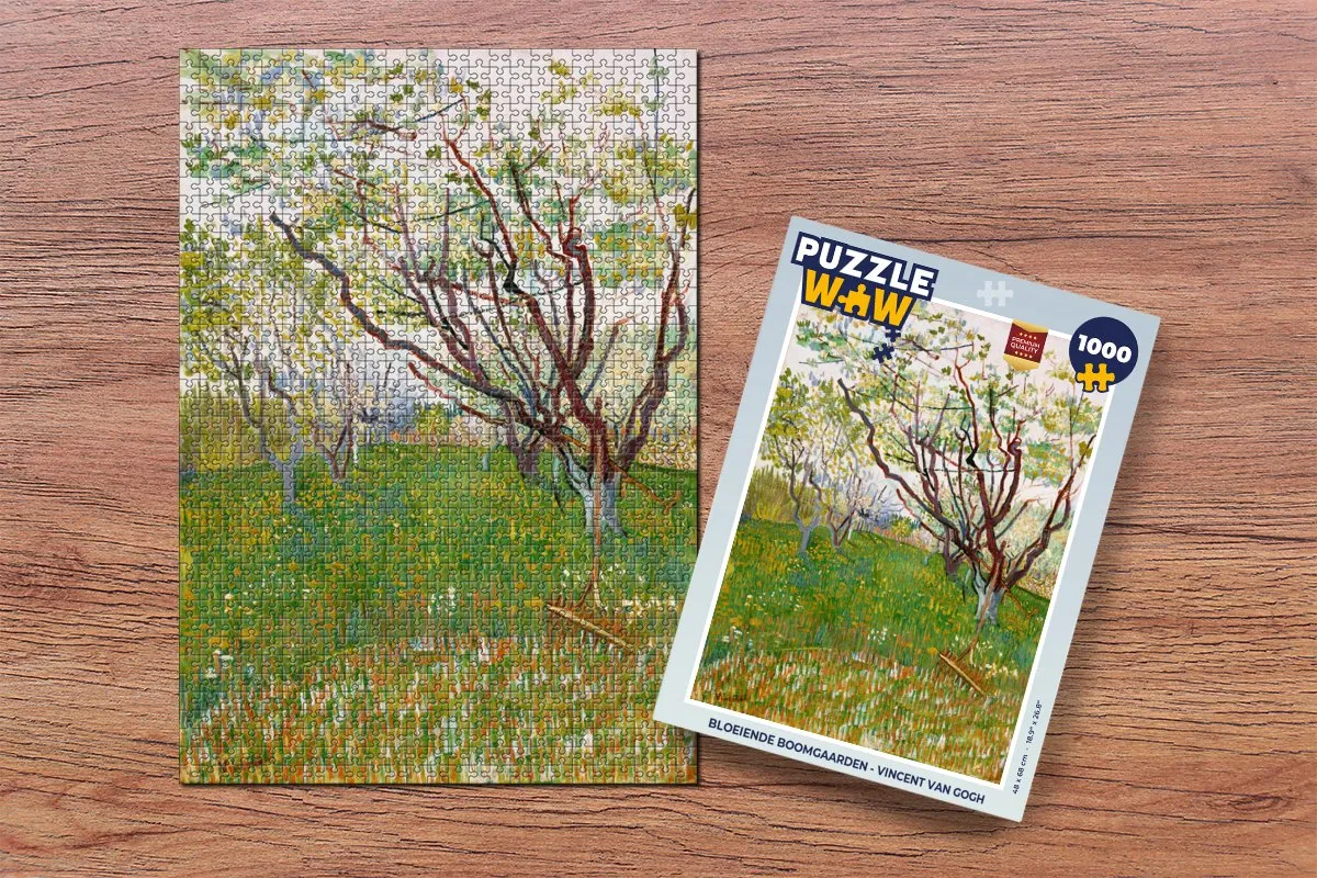 PuzzleWow Vincent van Gogh Bloeiende Boomgaarden Legpuzzel 1000 Stuks - Multicolor