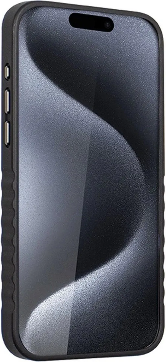 Audi Genuine Leather MagSafe iPhone 15 Pro Hoes - Zwart/Rood - afbeelding 2 van 6