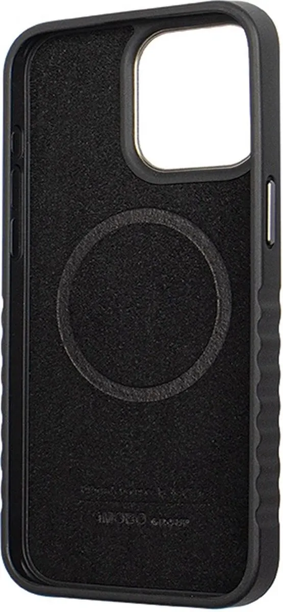 Audi Genuine Leather MagSafe iPhone 15 Pro Hoes - Zwart/Rood - afbeelding 5 van 6