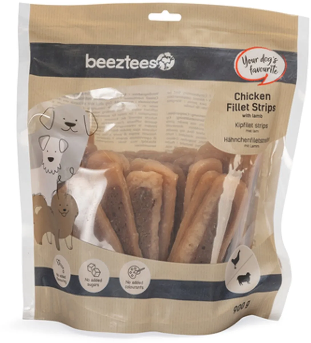 Beeztees Kipfilet Strips met Lam - 900 gr
