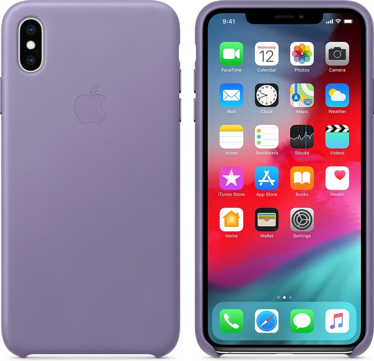 Apple iPhone Xs Max Leren Hoesje MVH02ZM/A - Paars