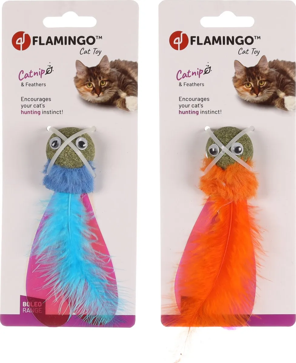 Flamingo Boleo+ Catnip Kattenspeelgoed - Ø3x13cm - Assorti