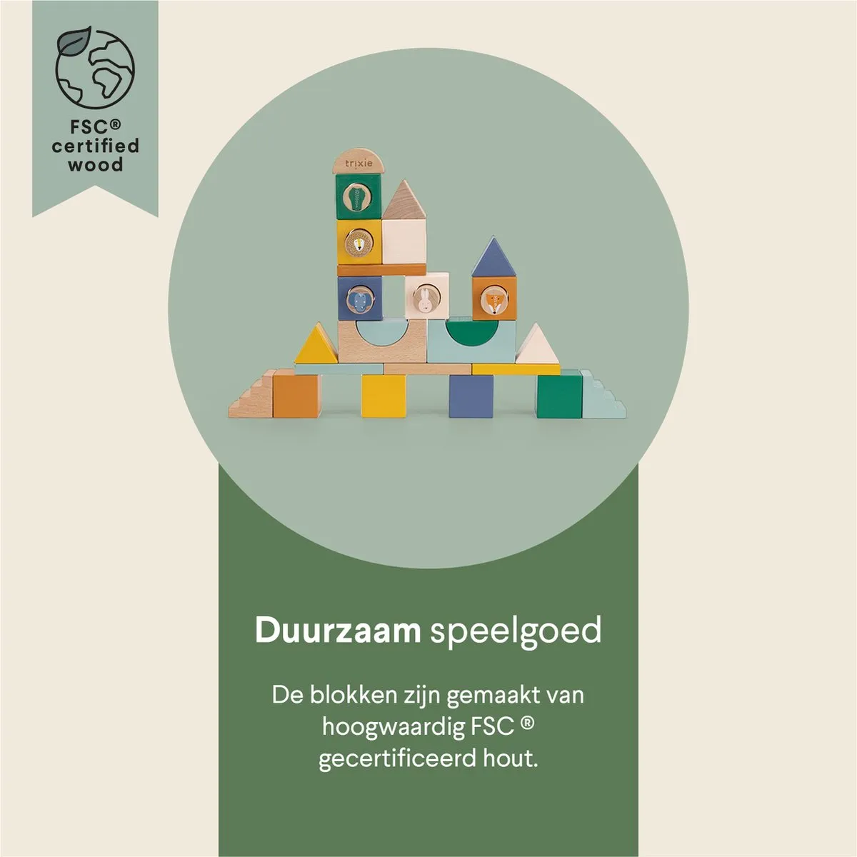 Trixie Houten Stappelblokken 31-delig - Multi