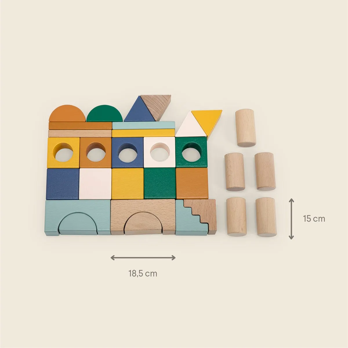 Trixie Houten Stappelblokken 31-delig - Multi