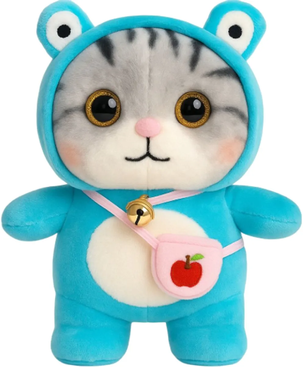 Topknuffels Grijze Kat Onesie Pyjama Pluche Knuffel 30cm