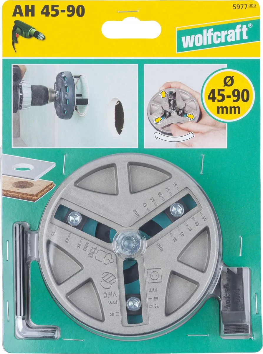 Wolfcraft Gatenzaag Verstelbaar 45-90mm - Metaal - 5977000