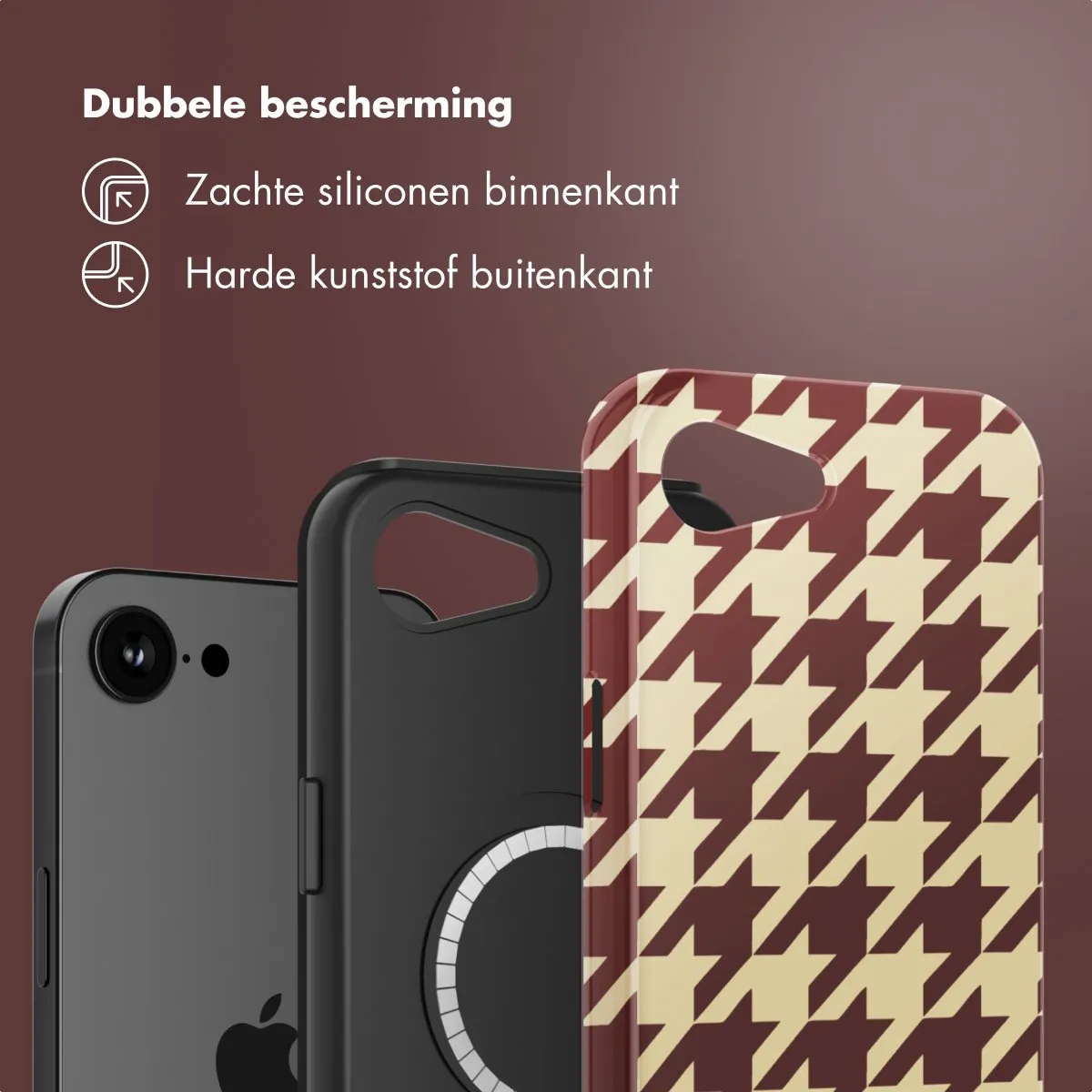 Selencia Hoesje iPhone 16e Pied-de-Poule - MagSafe