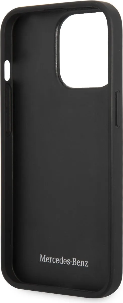 Mercedes-Benz Wave Leather Back Case iPhone 14 Pro - Rood