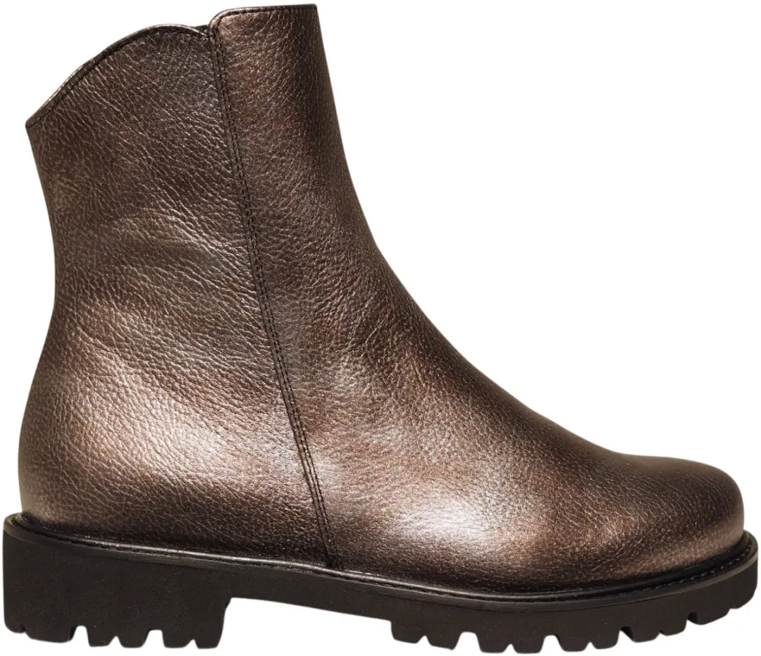 Footnotes grijs metallic leren enkellaarzen