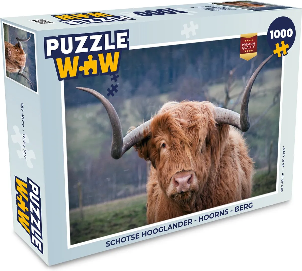 PuzzleWow Schotse Hooglander Legpuzzel 1000 Stuks