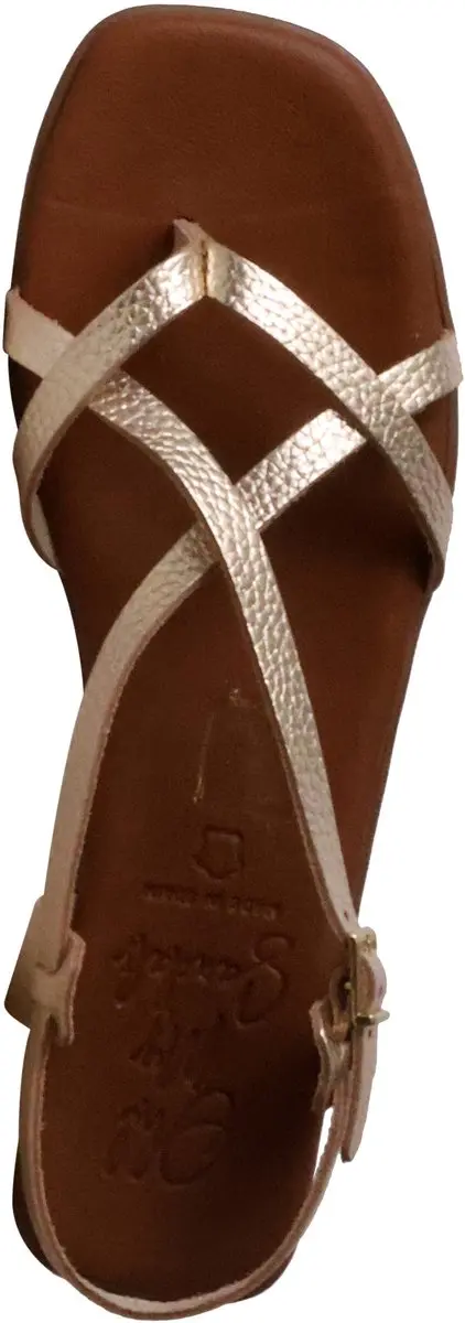 Platte leren sandalen