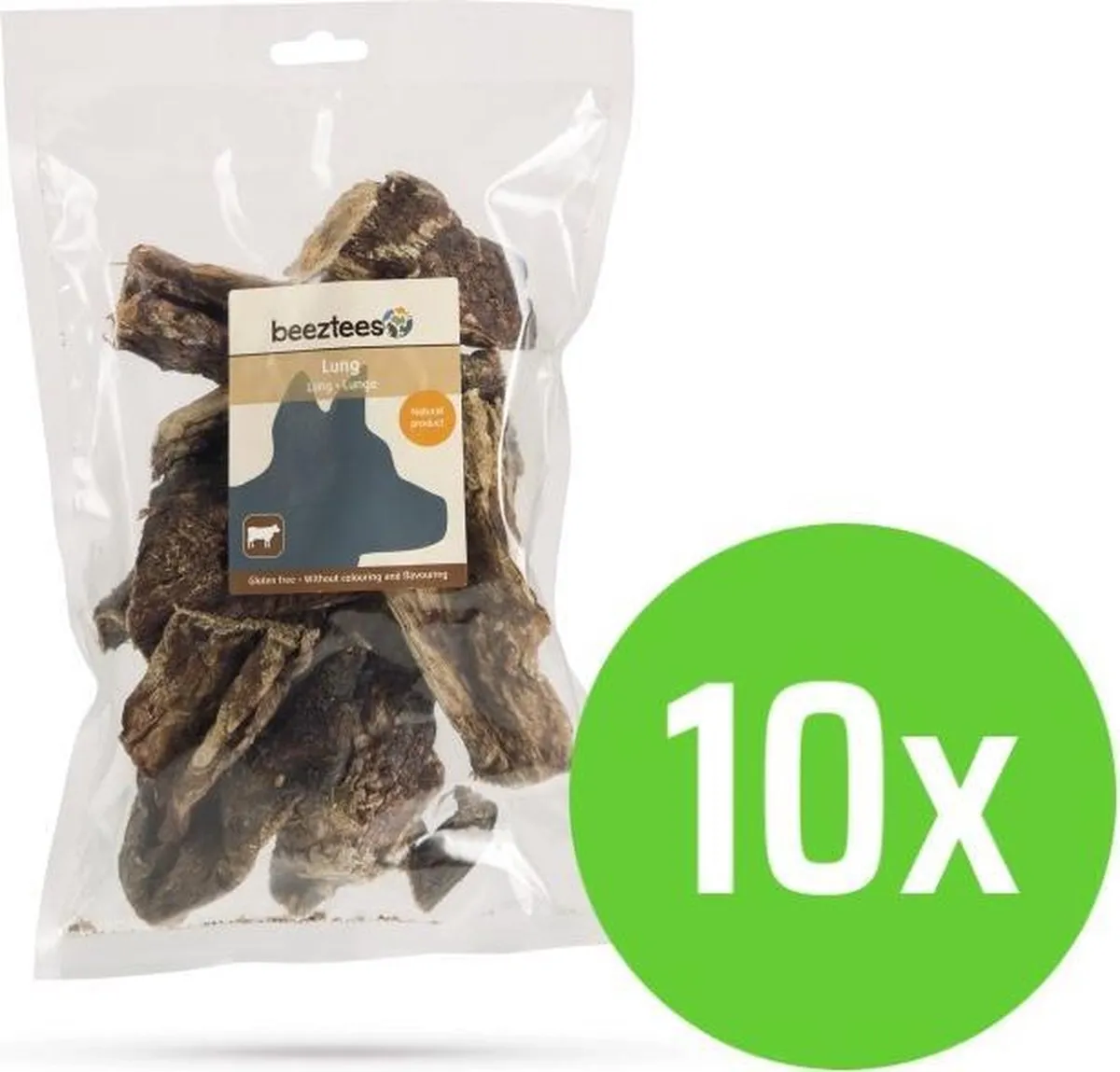Beeztees Runderlong Hondensnack 150g - 10 Stuks