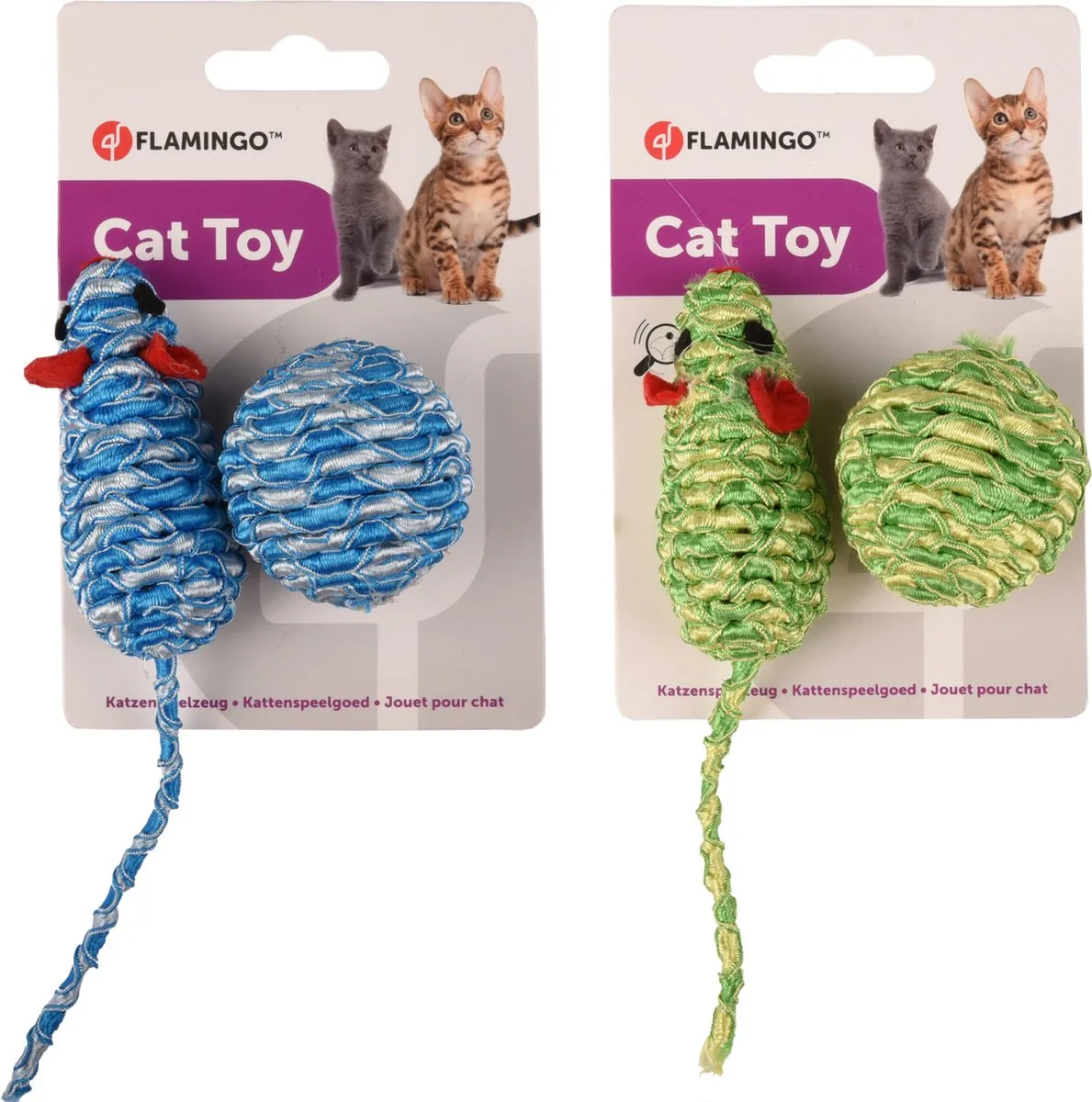 Flamingo Zyra Speelgoed Katten - Ps Muis + Bal - 2 Stuks