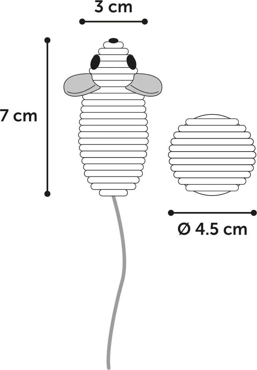 Flamingo Zyra Speelgoed Katten - Ps Muis + Bal - 2 Stuks