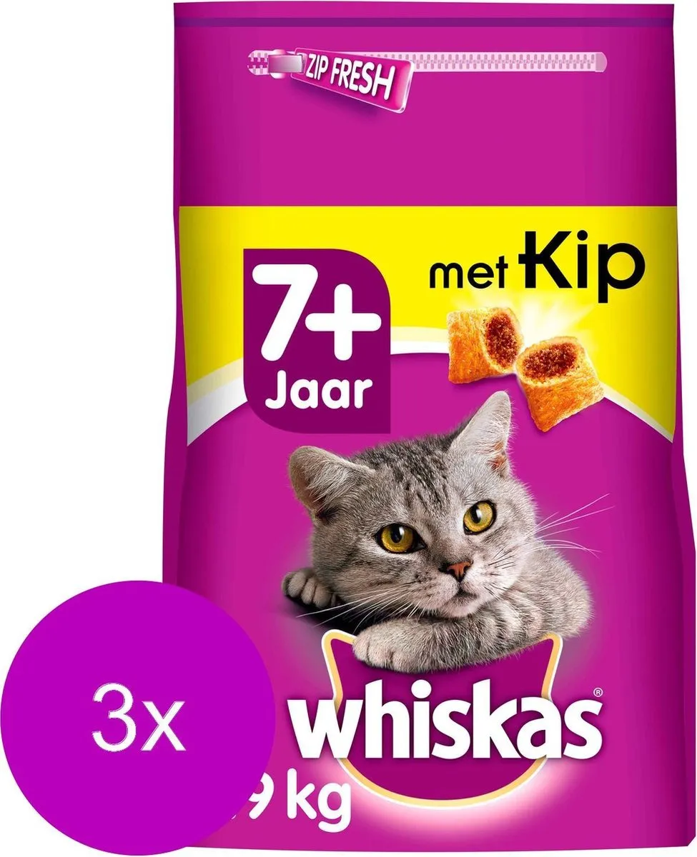 Whiskas Brokjes Senior Kip - 3x1.9kg