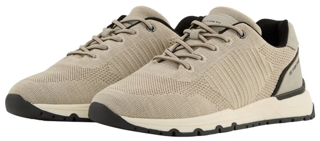 Tom Tailor - Sneakers met gebreide look - Maat 41 - sand