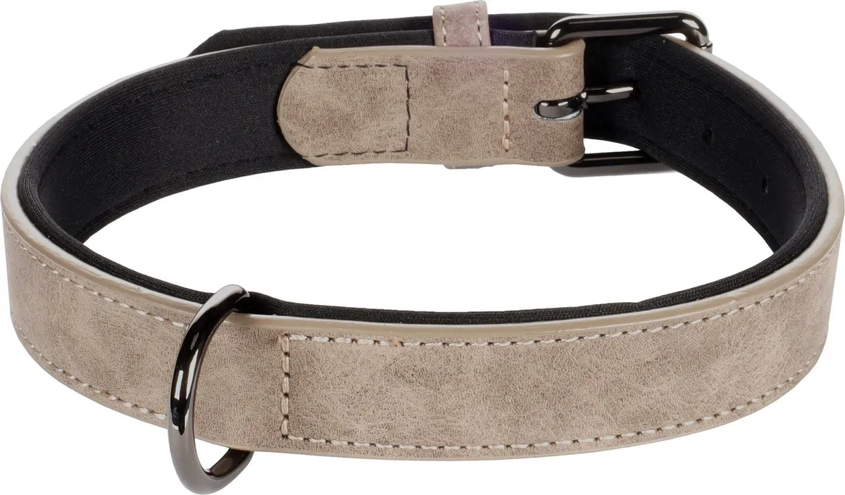 Flamingo Delu Halsband Honden - Taupe M/L 38-48cm