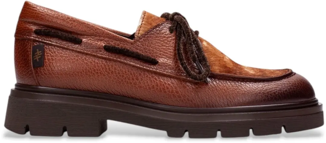 Hispanitas Bruine leren schoenen Newyork