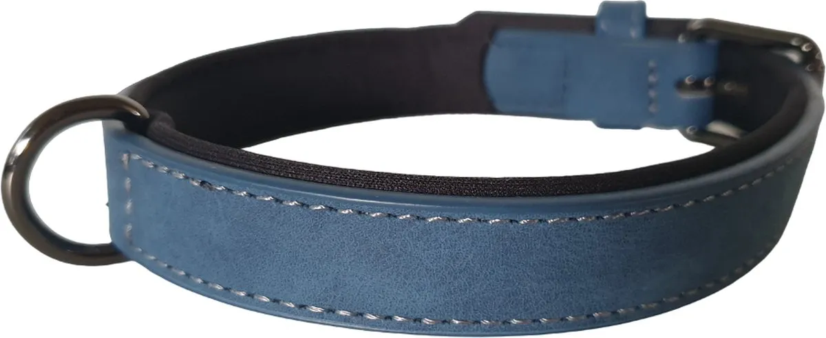 Flamingo Delu Halsband Blauw - M 31-39cm - 20mm