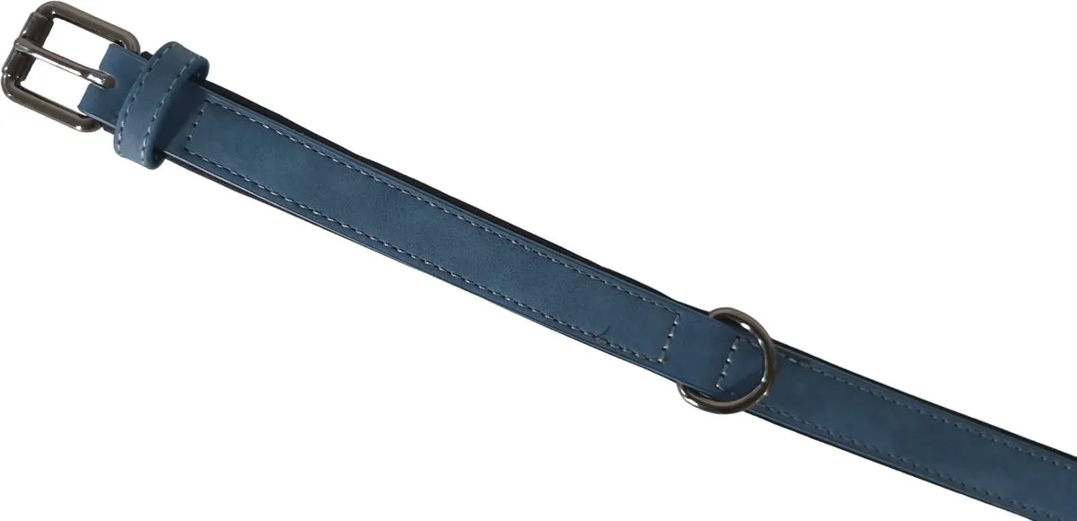 Flamingo Delu Halsband Blauw - M 31-39cm - 20mm