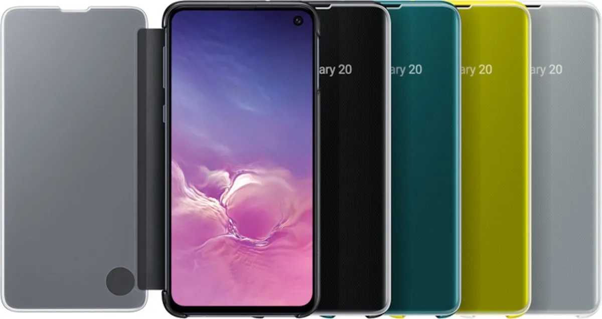 Samsung Clear View Cover Geel - Samsung Galaxy S10e