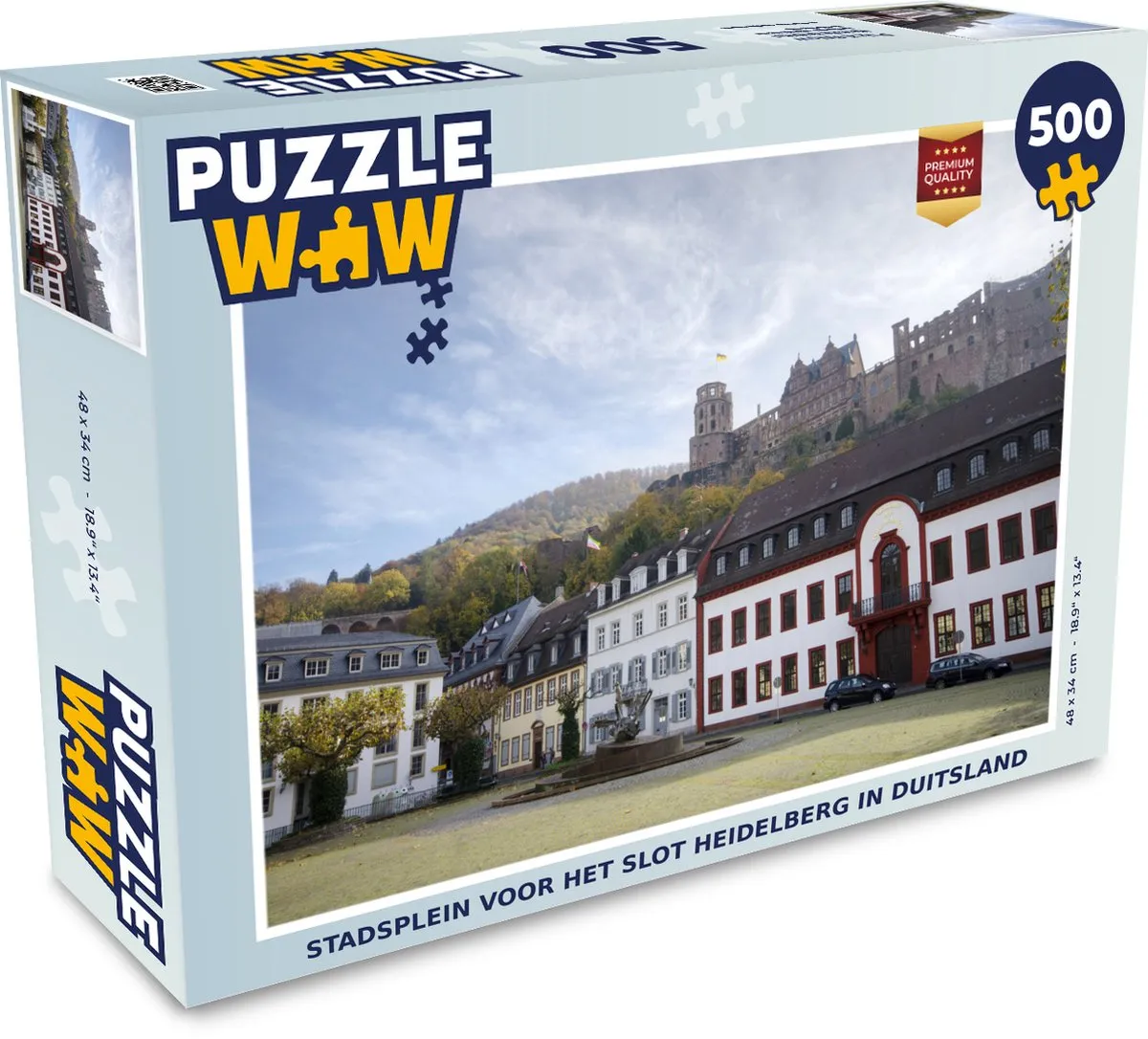 PuzzleWow Heidelberg Kasteel Legpuzzel 500 Stuks - Multicolor