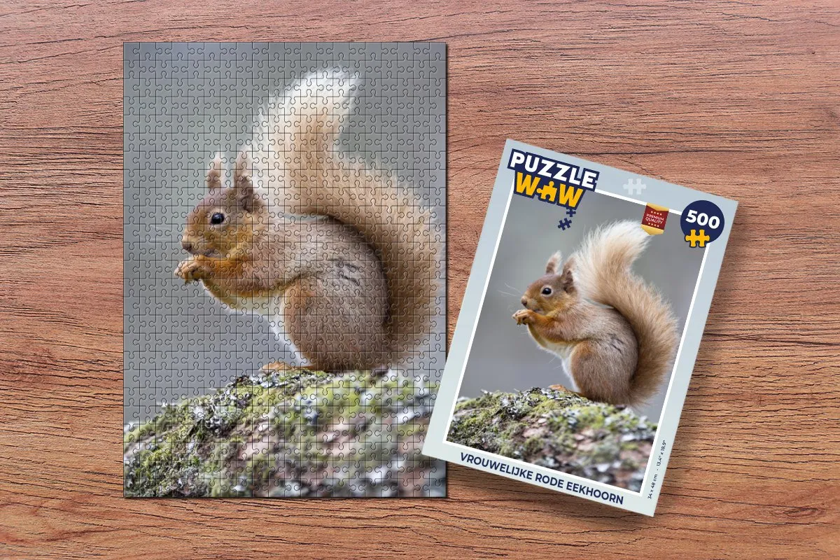 PuzzleWow Vrouwelijke Rode Eekhoorn Legpuzzel 500 Stuks - Multicolor