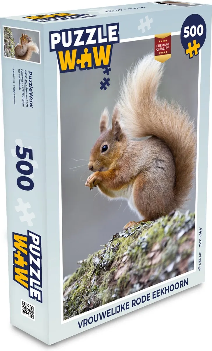 PuzzleWow Vrouwelijke Rode Eekhoorn Legpuzzel 500 Stuks