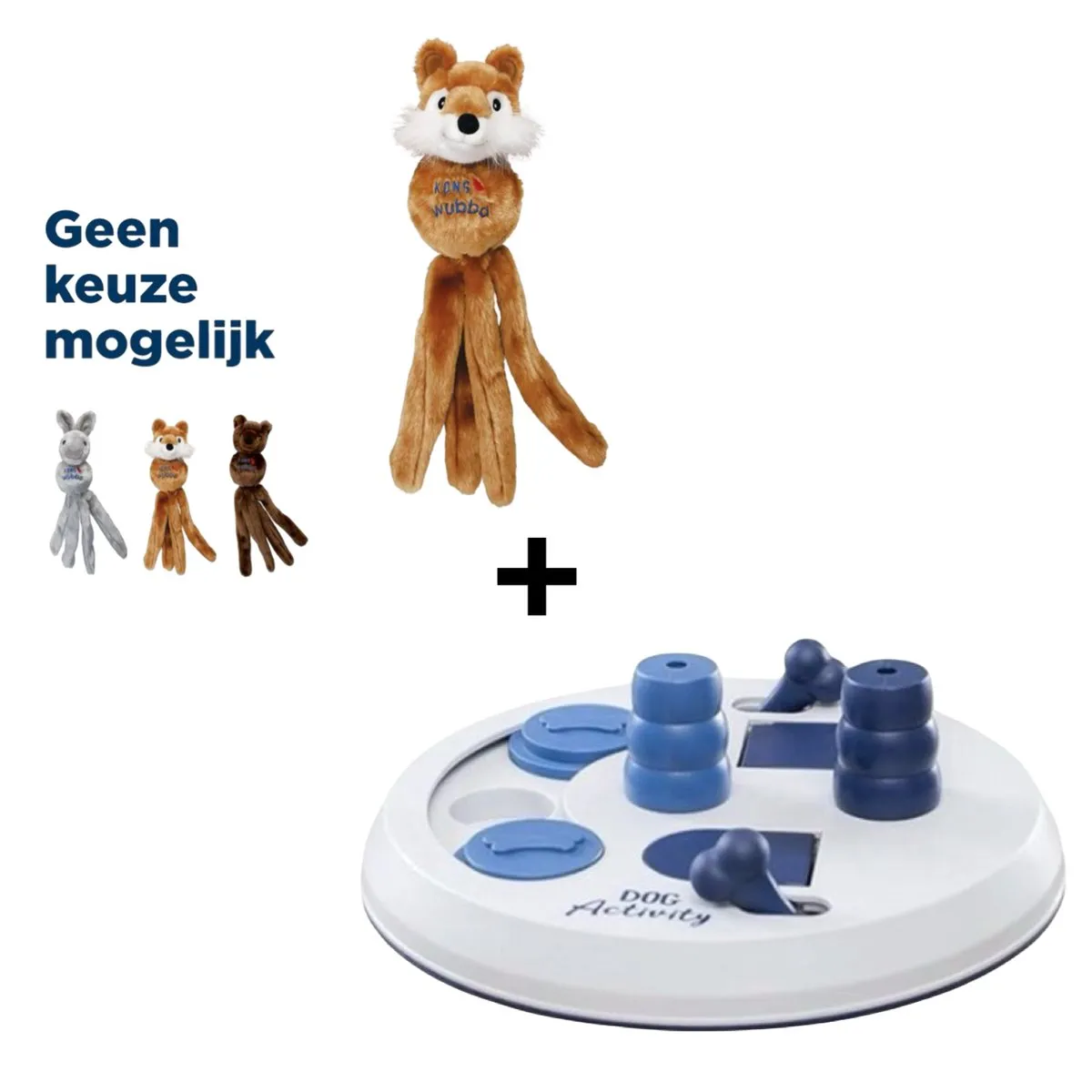 KONG Wubba Friends Knuffel & Trixie Dog Activity Flip Board - Multi