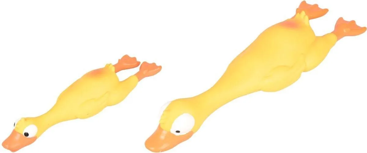 Flamingo Latex Anka Hondenspeelgoed - Geel - afbeelding 3 van 3