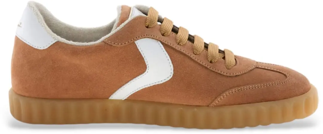 Voile blanche Ines Bruin Leren Sneakers