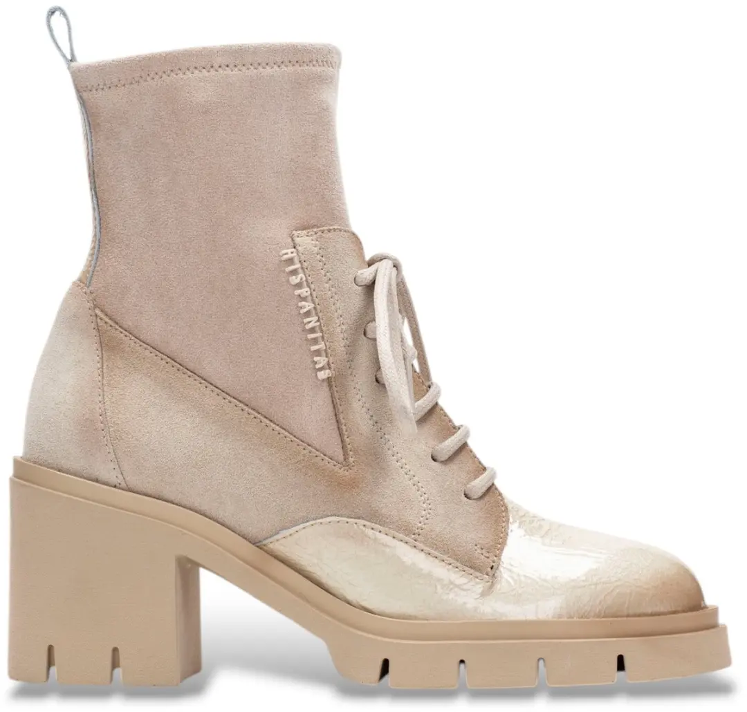 Hispanitas Leren enkellaarzen Zurich beige crème