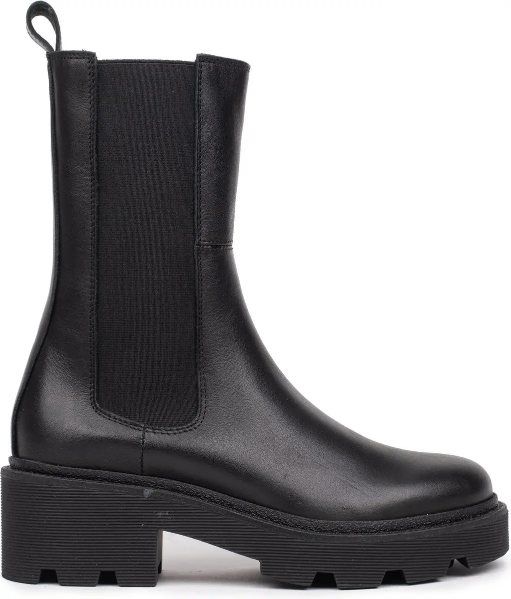 Hinson sobra hoge chelsea boots dames zwart leer