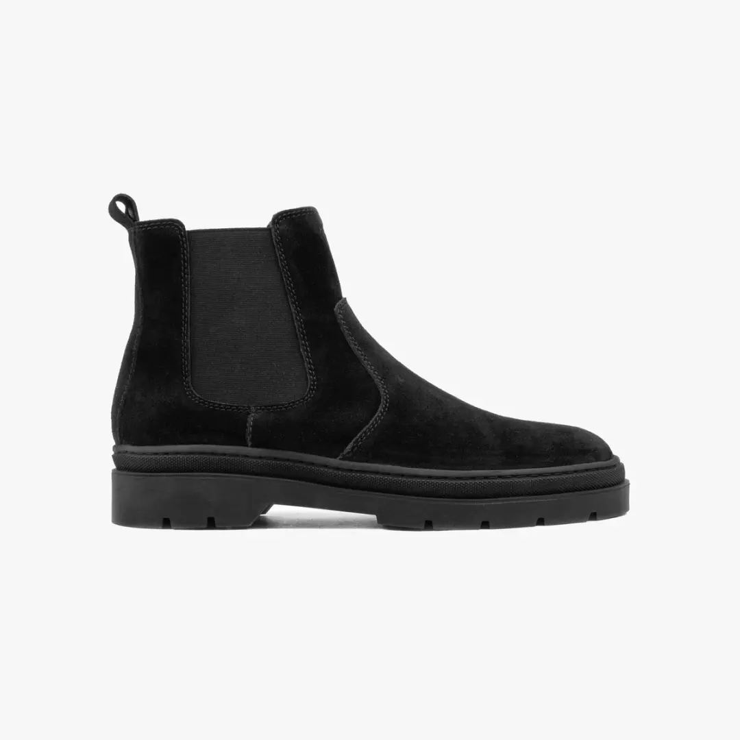 Hisnon elon chelsea boots zwart suède