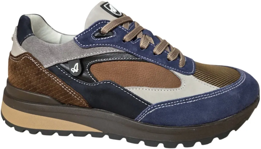 Australian Sparrow S11 Blue Taupe Sneakers Blauw Taupe Leer Combi Heren