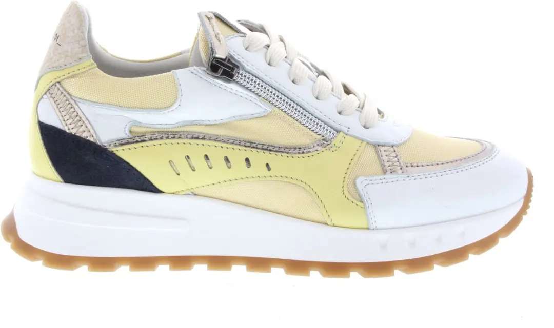 Dames Sneakers Piedi Nudi Mirren 04.02 White Yellow Wit