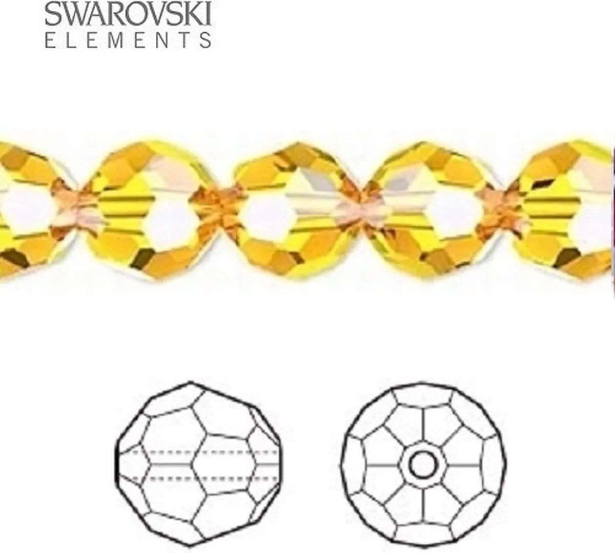 Swarovski Elements Ronde Kralen 10mm Sunflower