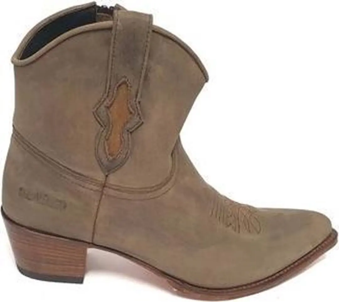 Sendra Dames Cowboy Enkellaars 12985 Lia Floter Taupe Maat 36